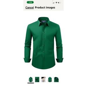 Alimens & Gentle Men's Dress Shirt Regular Fit Stretch Stain Shield Long Sleeve